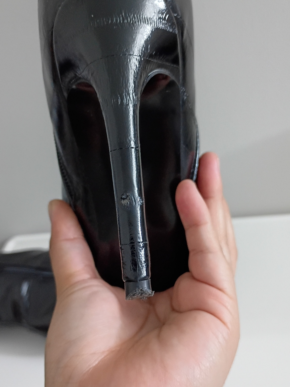 Steve Madden Black Patent Over-the-Knee Stiletto Boots - Picture 12 of 16